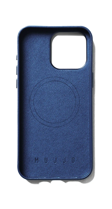 Mujjo iPhone 15 Pro Max pocket odinis dėklas, mėlyna, 4 nuotrauka